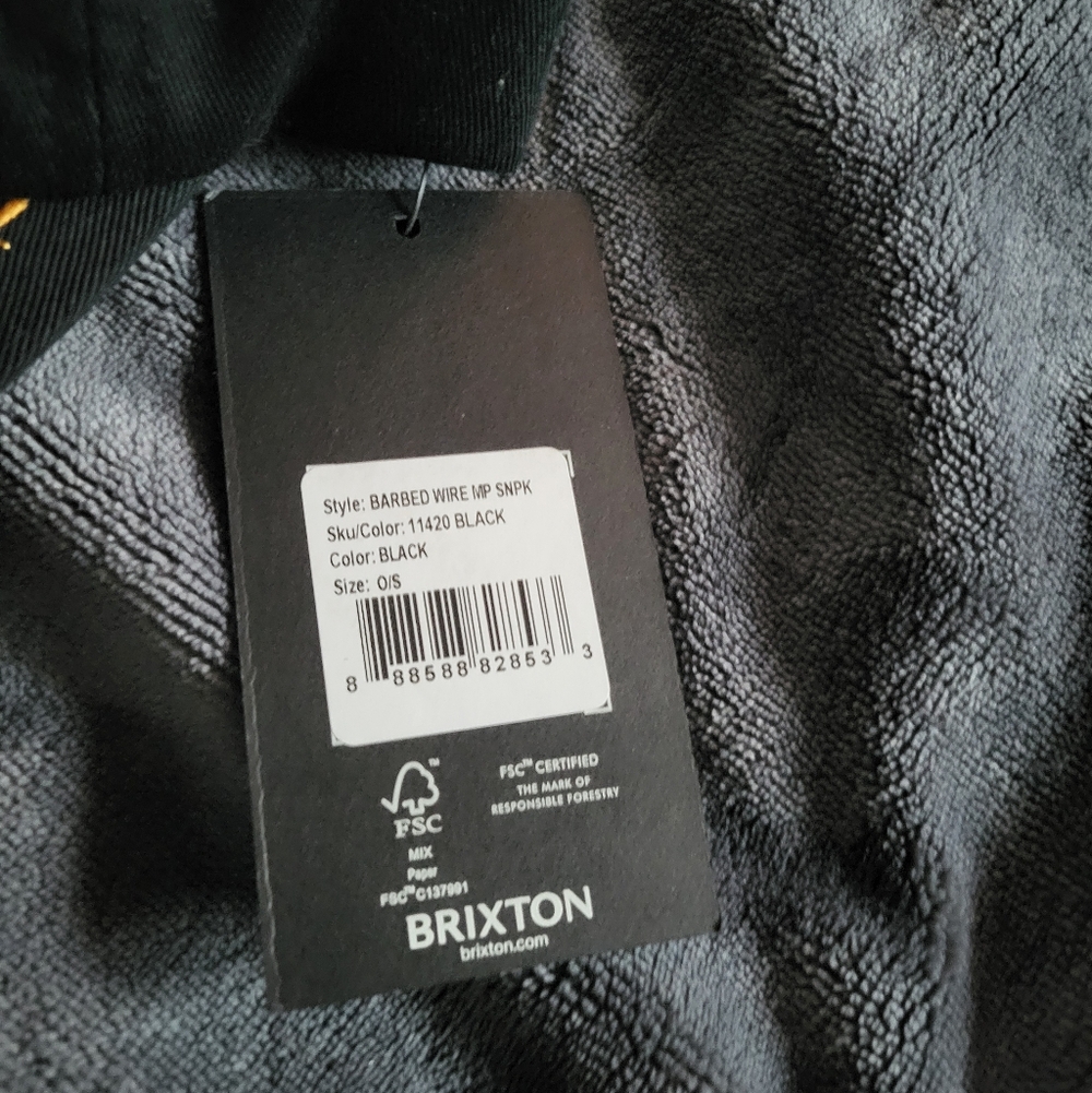 Brixton Black Cap with Yellow Embroidery - Picture 2 of 2